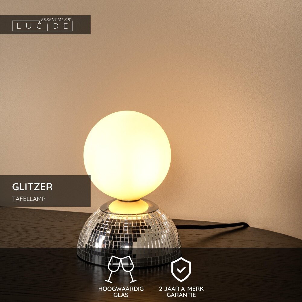 Lucide GLITZER - Tafellamp - Ø 14 cm - 1xG9 - Zilver - Essential Lucide GLITZER - Tafellamp - Ø 14 cm - 1xG9 - Zilver - Essential