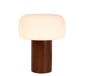 Lucide KENAN - Tafellamp - Ø 22 cm - 1xE14 - Donkere Houtlook Lucide KENAN - Tafellamp - Ø 22 cm - 1xE14 - Donkere Houtlook