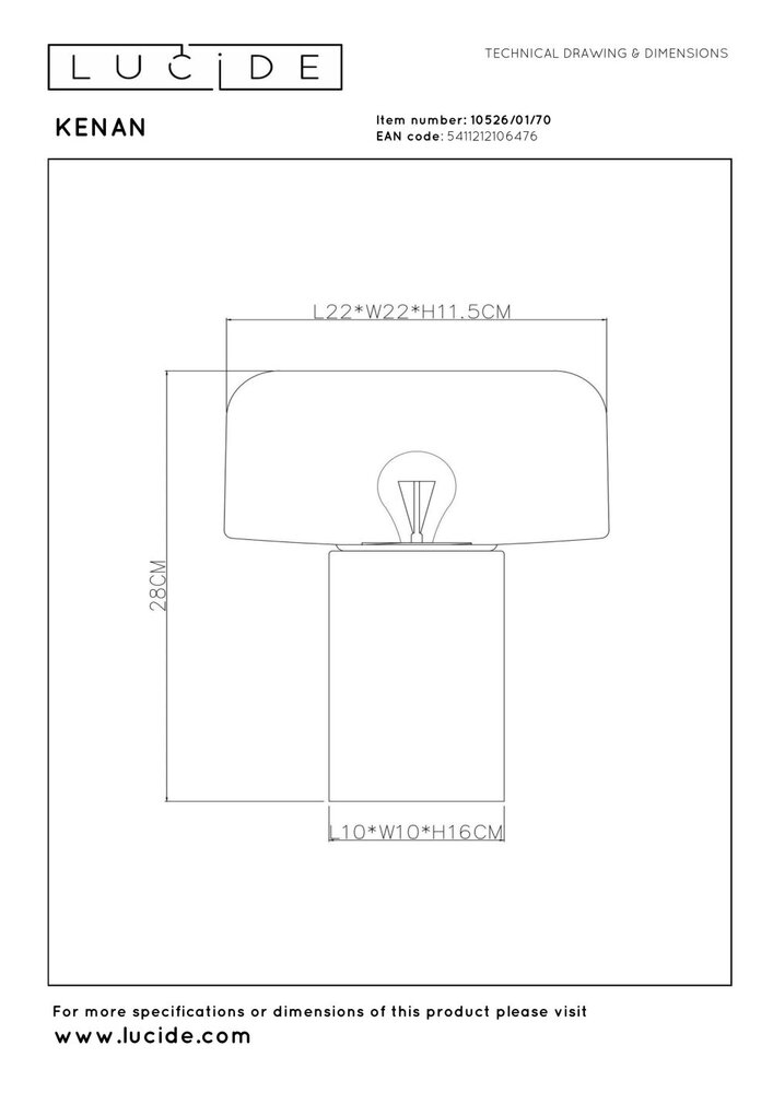 Lucide KENAN - Tafellamp - Ø 22 cm - 1xE14 - Donkere Houtlook Lucide KENAN - Tafellamp - Ø 22 cm - 1xE14 - Donkere Houtlook