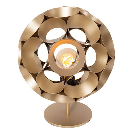 Lucide HANNELORE - Tafellamp - Ø 25 cm - 1xE27 - Mat Goud / Messing Lucide HANNELORE - Tafellamp - Ø 25 cm - 1xE27 - Mat Goud / Messing