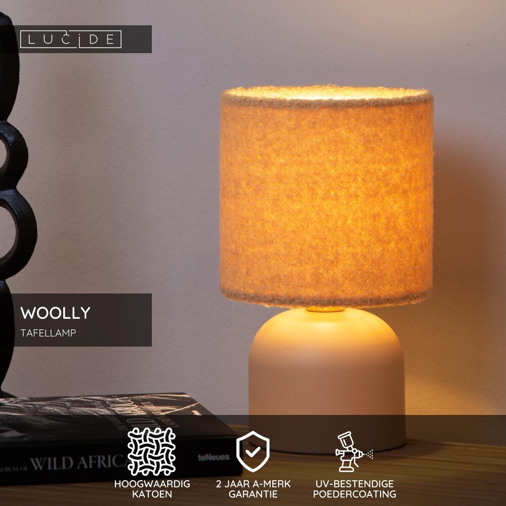 Lucide WOOLLY - Tafellamp - Ø 16 cm - 1xE14 - Okergeel Lucide WOOLLY - Tafellamp - Ø 16 cm - 1xE14 - Okergeel