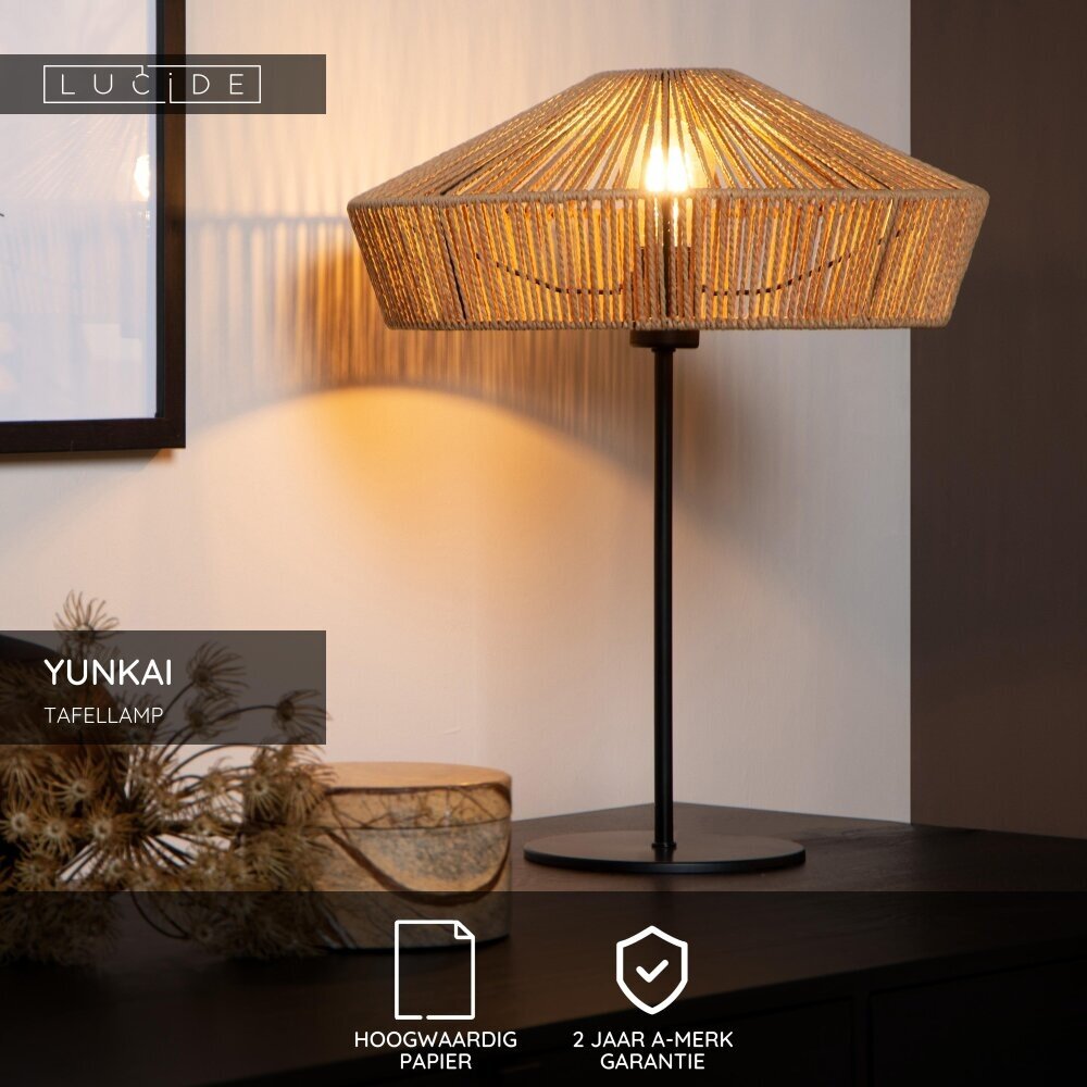 Lucide YUNKAI - Tafellamp - Ø 40 cm - 1xE27 - Naturel Lucide YUNKAI - Tafellamp - Ø 40 cm - 1xE27 - Naturel