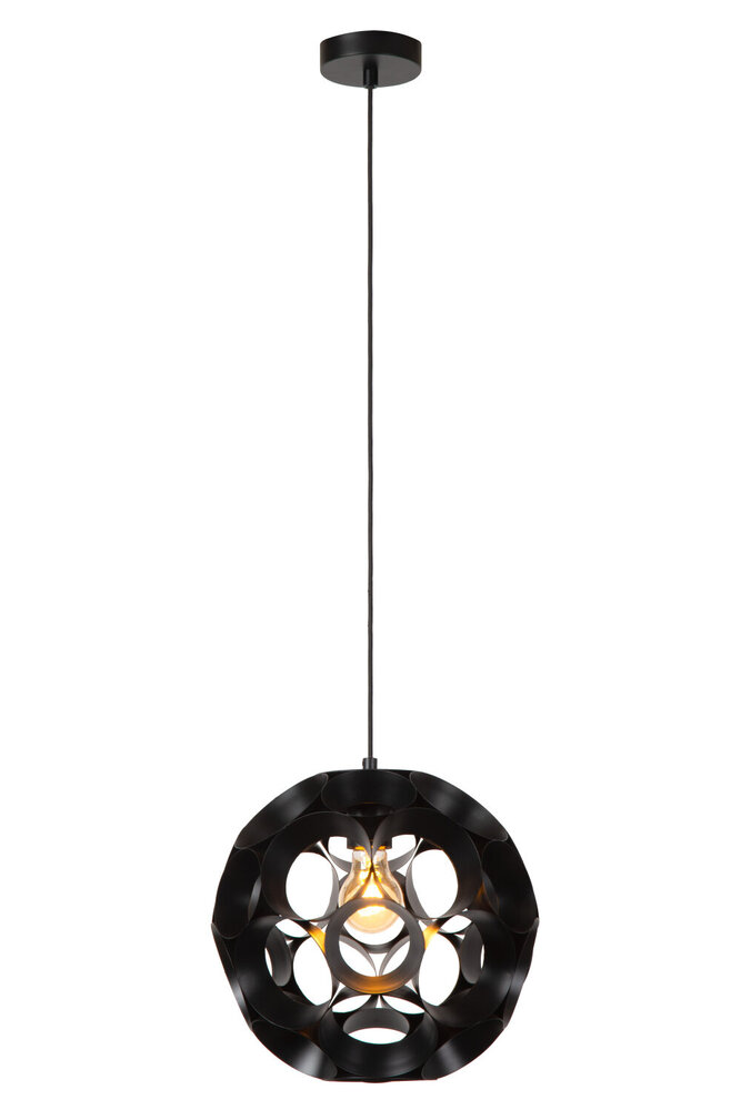 Lucide HANNELORE - Hanglamp - Ø 30 cm - 1xE27 - Zwart Lucide HANNELORE - Hanglamp - Ø 30 cm - 1xE27 - Zwart