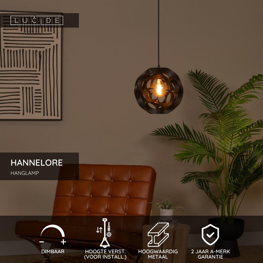 Lucide HANNELORE - Hanglamp - Ø 30 cm - 1xE27 - Zwart Lucide HANNELORE - Hanglamp - Ø 30 cm - 1xE27 - Zwart