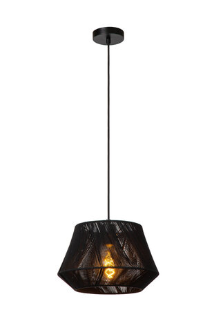 Lucide JESSICA - Hanglamp - Ø 30 cm - 1xE27 - Zwart Lucide JESSICA - Hanglamp - Ø 30 cm - 1xE27 - Zwart