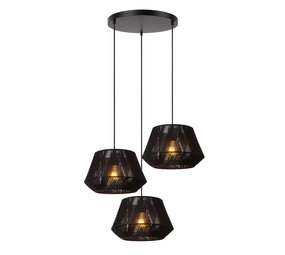 Lucide JESSICA - Hanglamp - Ø 35,5 cm - 3xE27 - Zwart