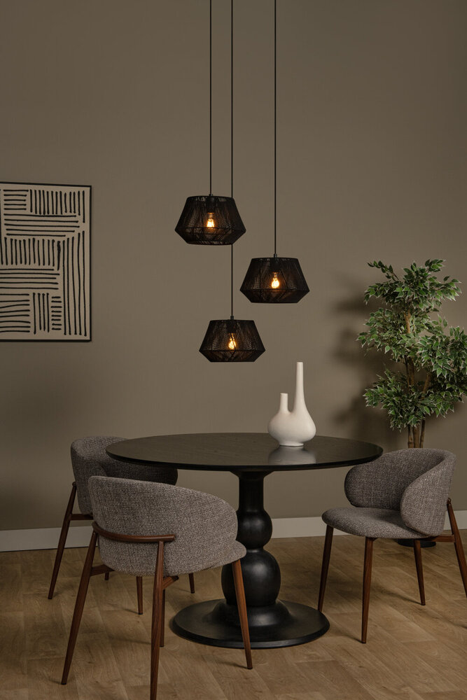 Lucide JESSICA - Hanglamp - Ø 35,5 cm - 3xE27 - Zwart