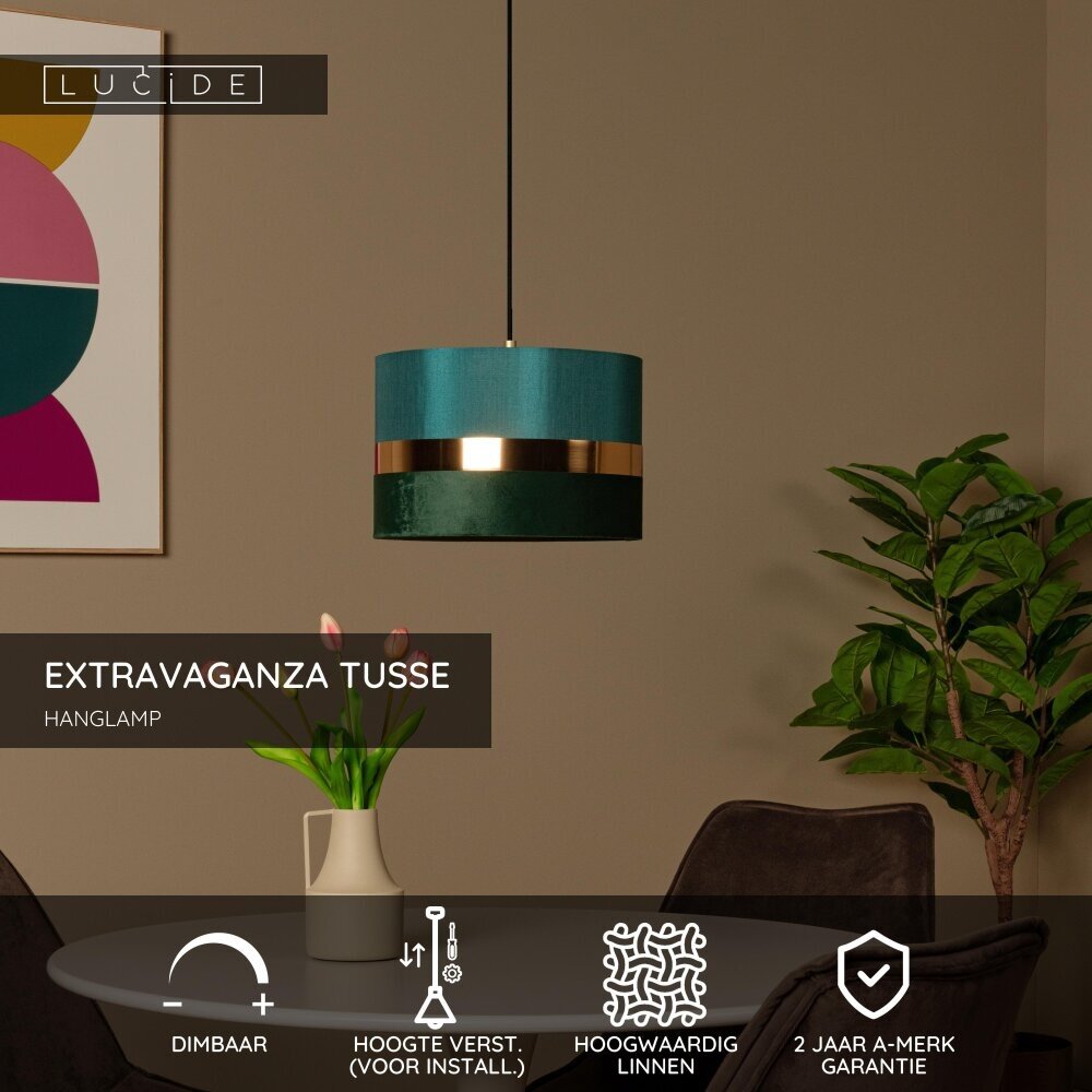 Lucide EXTRAVAGANZA TUSSE - Hanglamp - Ø 30 cm - 1xE27 - Groen Lucide EXTRAVAGANZA TUSSE - Hanglamp - Ø 30 cm - 1xE27 - Groen