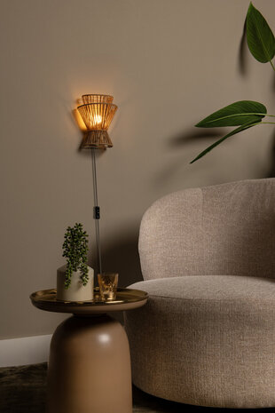 Lucide TASMAN - Wandlamp - 1xE14 - Naturel