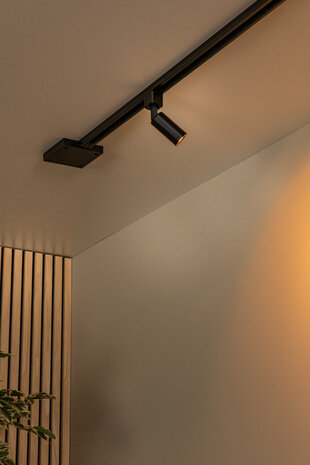 Lucide TRACK RITMO Railspot - 1-fase Railsysteem / Railverlichting - 1xGU10-MR11 - Zwart (Uitbreiding)