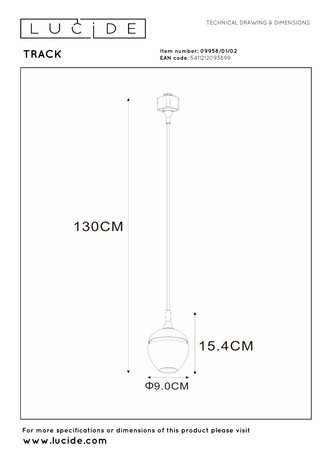 Lucide TRACK PRESTON Hanglamp - 1-fase Railsysteem / Railverlichting - 1xGU10 - Mat Goud / Messing (Uitbreiding) Lucide TRACK PRESTON Hanglamp - 1-fase Railsysteem / Railverlichting - 1xGU10 - Mat Goud / Messing (Uitbreiding)