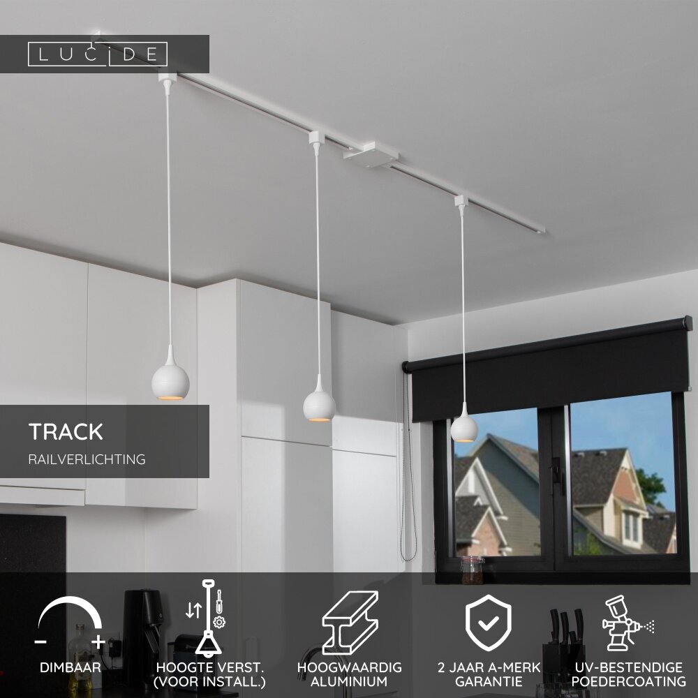 Lucide TRACK FAVORI Hanglamp - 1-fase Railsysteem / Railverlichting - 1xGU10 - Wit (Uitbreiding) Lucide TRACK FAVORI Hanglamp - 1-fase Railsysteem / Railverlichting - 1xGU10 - Wit (Uitbreiding)