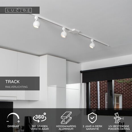 Lucide TRACK FAVORI Railspot - 1-fase Railsysteem / Railverlichting - 1xGU10 - Wit (Uitbreiding) Lucide TRACK FAVORI Railspot - 1-fase Railsysteem / Railverlichting - 1xGU10 - Wit (Uitbreiding)