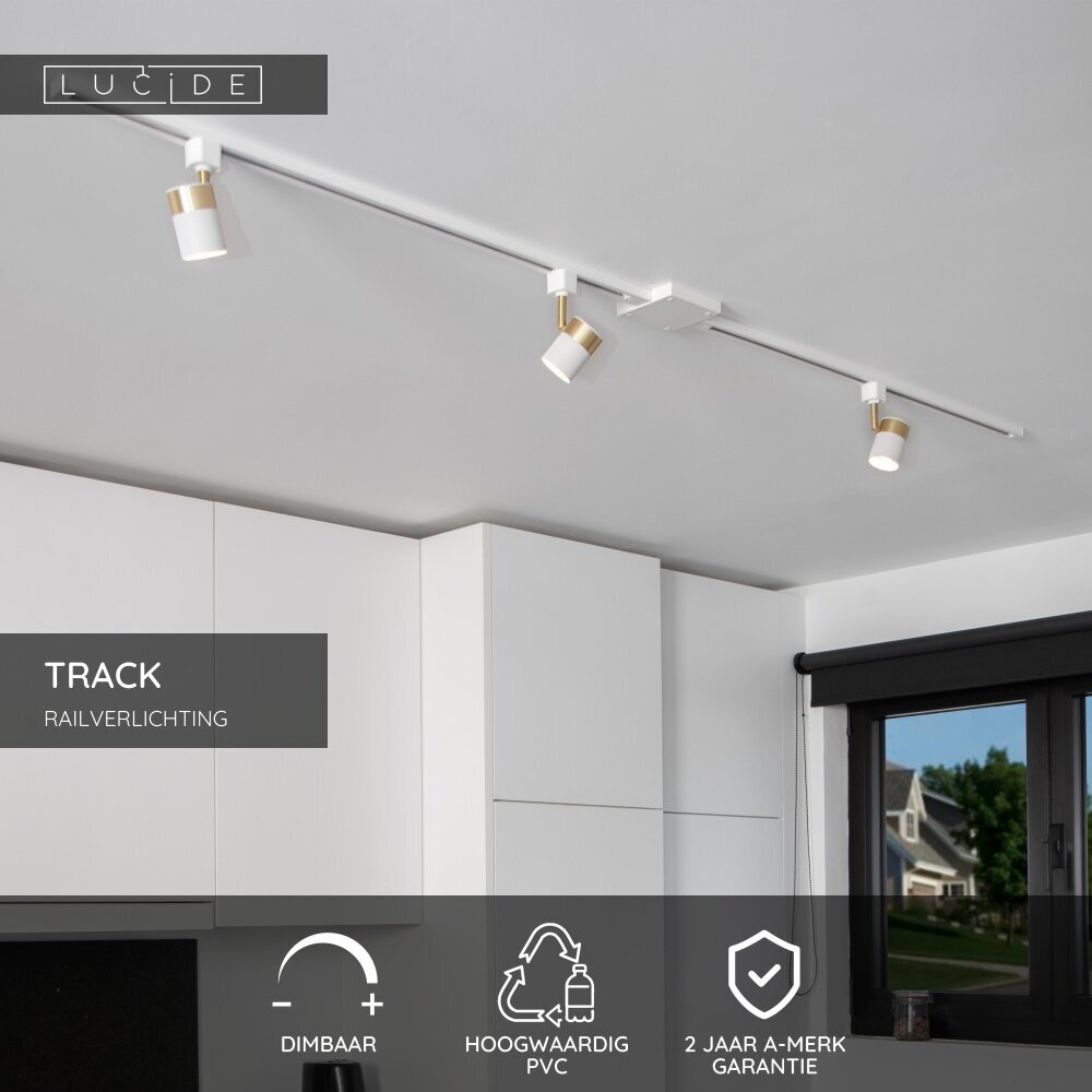 Lucide TRACK L-koppelstuk - 1-fase Railsysteem / Railverlichting - Links -Wit (Uitbreiding)