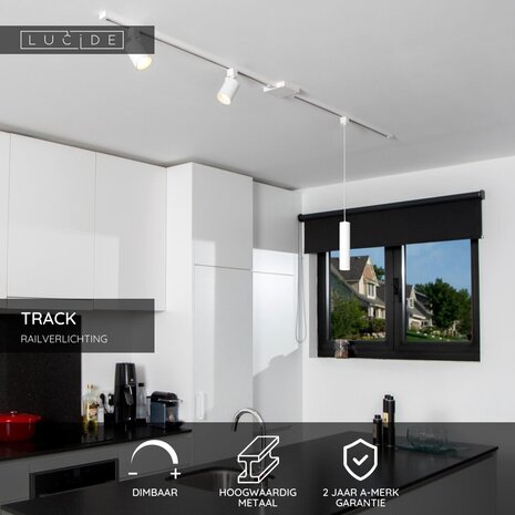 Lucide TRACK Starterset - 1-fase Railsysteem / Railverlichting - 2 meter - Wit