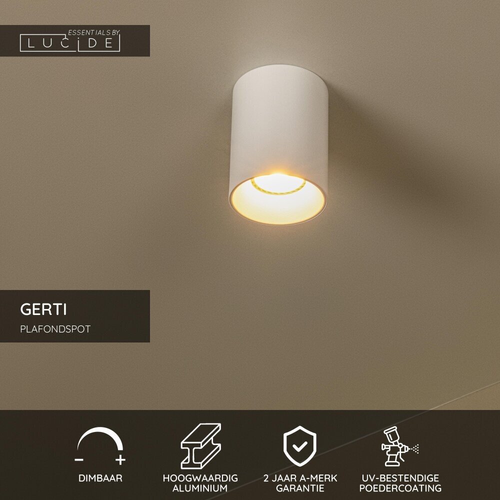 Lucide GERTI - Plafondspot - Ø 8 cm - 1xGU10 (MR16) - Inclusief omwisselbare ringen - Wit - Essential Lucide GERTI - Plafondspot - Ø 8 cm - 1xGU10 (MR16) - Inclusief omwisselbare ringen - Wit - Essential