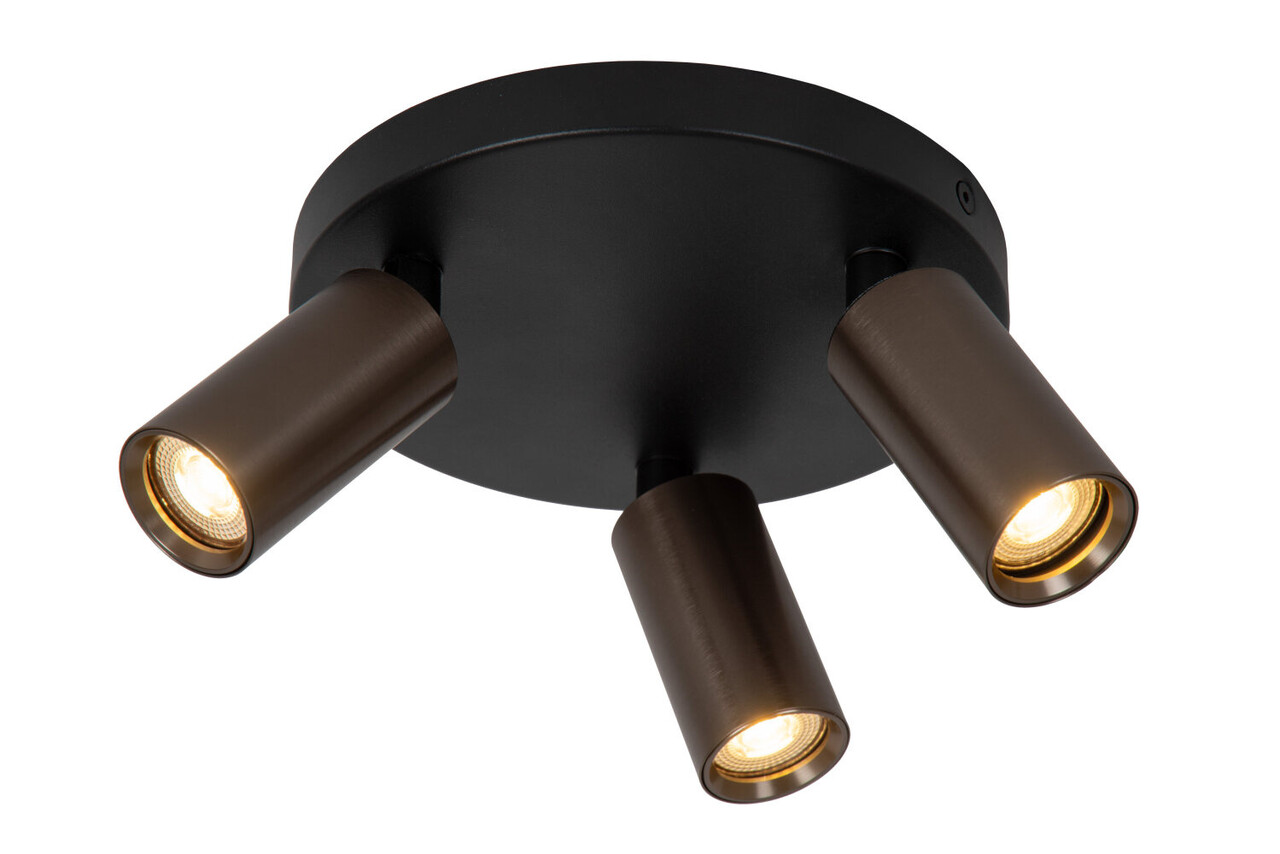 Lucide RITMO - Plafondspot - Ø 18 cm - 3xGU10 (MR11) - Koffie Lucide RITMO - Plafondspot - Ø 18 cm - 3xGU10 (MR11) - Koffie