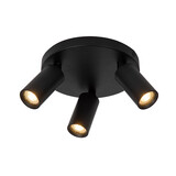 Lucide RITMO - Plafondspot - Ø 18 cm - 3xGU10 (MR11) - Zwart