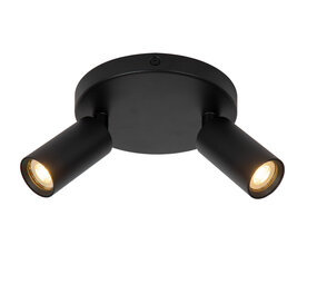 Lucide RITMO - Plafondspot - Ø 15 cm - 2xGU10 (MR11) - Zwart