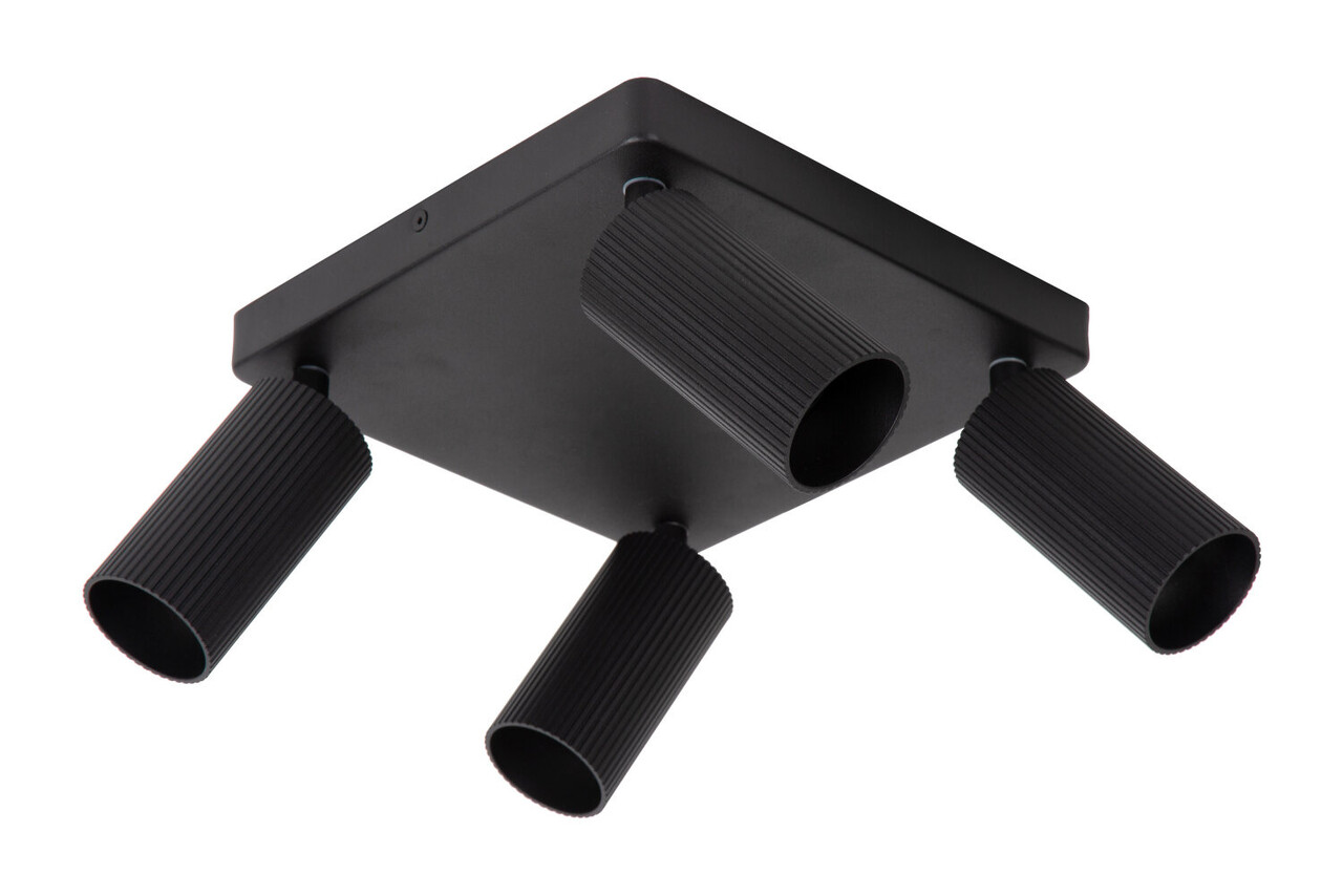 Lucide CLUBS - Plafondspot - 4xGU10 (MR16) - Zwart Lucide CLUBS - Plafondspot - 4xGU10 (MR16) - Zwart