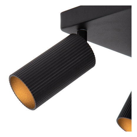 Lucide CLUBS - Plafondspot - 4xGU10 (MR16) - Zwart Lucide CLUBS - Plafondspot - 4xGU10 (MR16) - Zwart