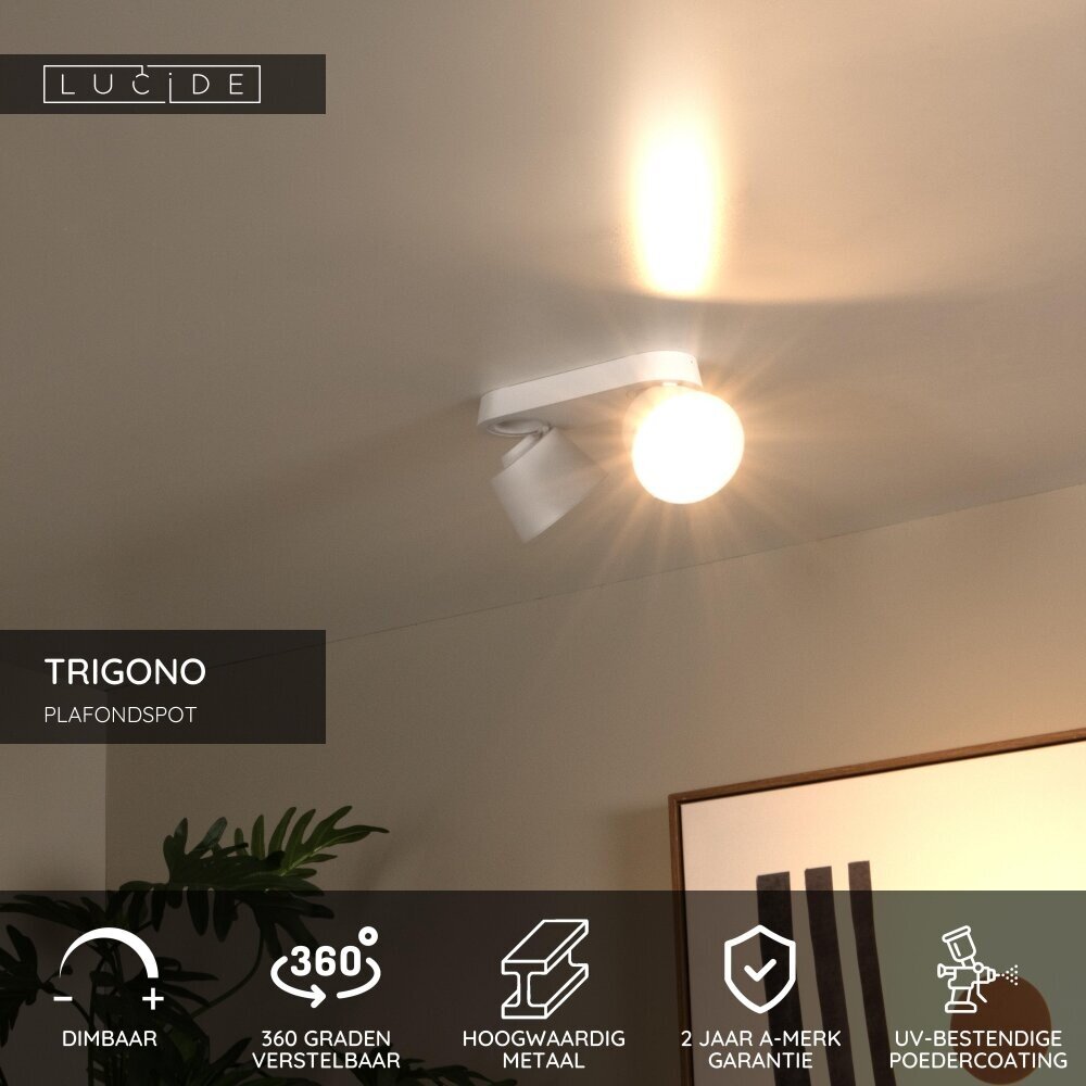 Lucide TRIGONO - Plafondspot - 2xGU10 (MR16) - Wit Lucide TRIGONO - Plafondspot - 2xGU10 (MR16) - Wit