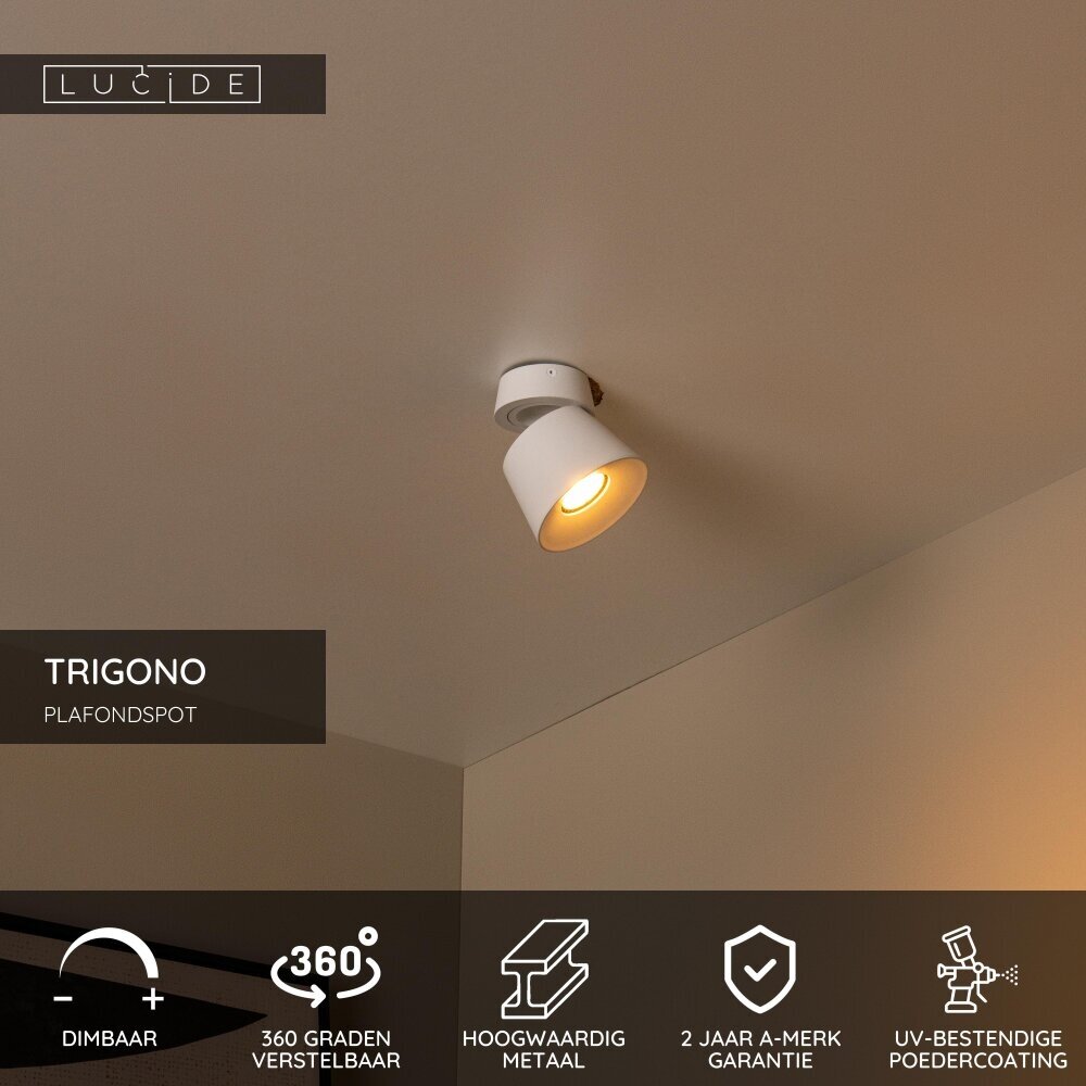 Lucide TRIGONO - Plafondspot - Ø 10,5 cm - 1xGU10 (MR16) - Wit Lucide TRIGONO - Plafondspot - Ø 10,5 cm - 1xGU10 (MR16) - Wit