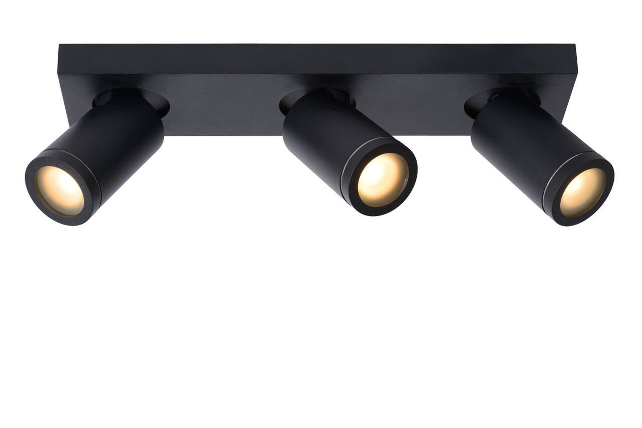 Lucide TAYLOR - Plafondspot Badkamer - LED Dim to warm - GU10 (MR16) - 3x5W 2200K/3000K - IP44 - Zwart Lucide TAYLOR - Plafondspot Badkamer - LED Dim to warm - GU10 (MR16) - 3x5W 2200K/3000K - IP44 - Zwart