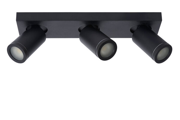 Lucide TAYLOR - Plafondspot Badkamer - LED Dim to warm - GU10 (MR16) - 3x5W 2200K/3000K - IP44 - Zwart Lucide TAYLOR - Plafondspot Badkamer - LED Dim to warm - GU10 (MR16) - 3x5W 2200K/3000K - IP44 - Zwart