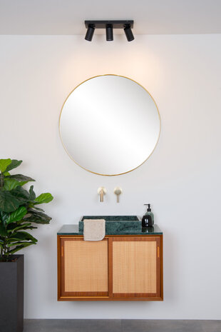 Lucide TAYLOR - Plafondspot Badkamer - LED Dim to warm - GU10 (MR16) - 3x5W 2200K/3000K - IP44 - Zwart Lucide TAYLOR - Plafondspot Badkamer - LED Dim to warm - GU10 (MR16) - 3x5W 2200K/3000K - IP44 - Zwart