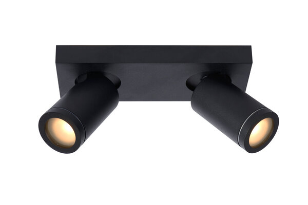 Lucide TAYLOR - Plafondspot Badkamer - LED Dim to warm - GU10 (MR16) - 2x5W 2200K/3000K - IP44 - Zwart Lucide TAYLOR - Plafondspot Badkamer - LED Dim to warm - GU10 (MR16) - 2x5W 2200K/3000K - IP44 - Zwart