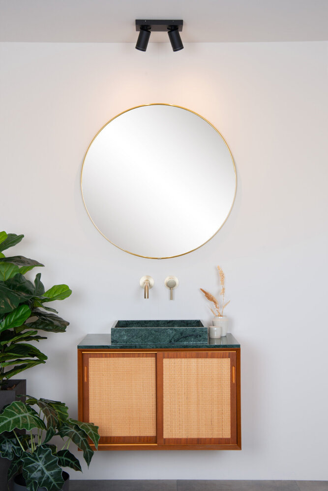 Lucide TAYLOR - Plafondspot Badkamer - LED Dim to warm - GU10 (MR16) - 2x5W 2200K/3000K - IP44 - Zwart Lucide TAYLOR - Plafondspot Badkamer - LED Dim to warm - GU10 (MR16) - 2x5W 2200K/3000K - IP44 - Zwart