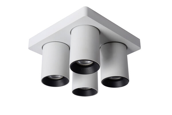 Lucide NIGEL - Plafondspot - LED Dim to warm - GU10 (MR16) - 4x5W 2200K/3000K - Wit