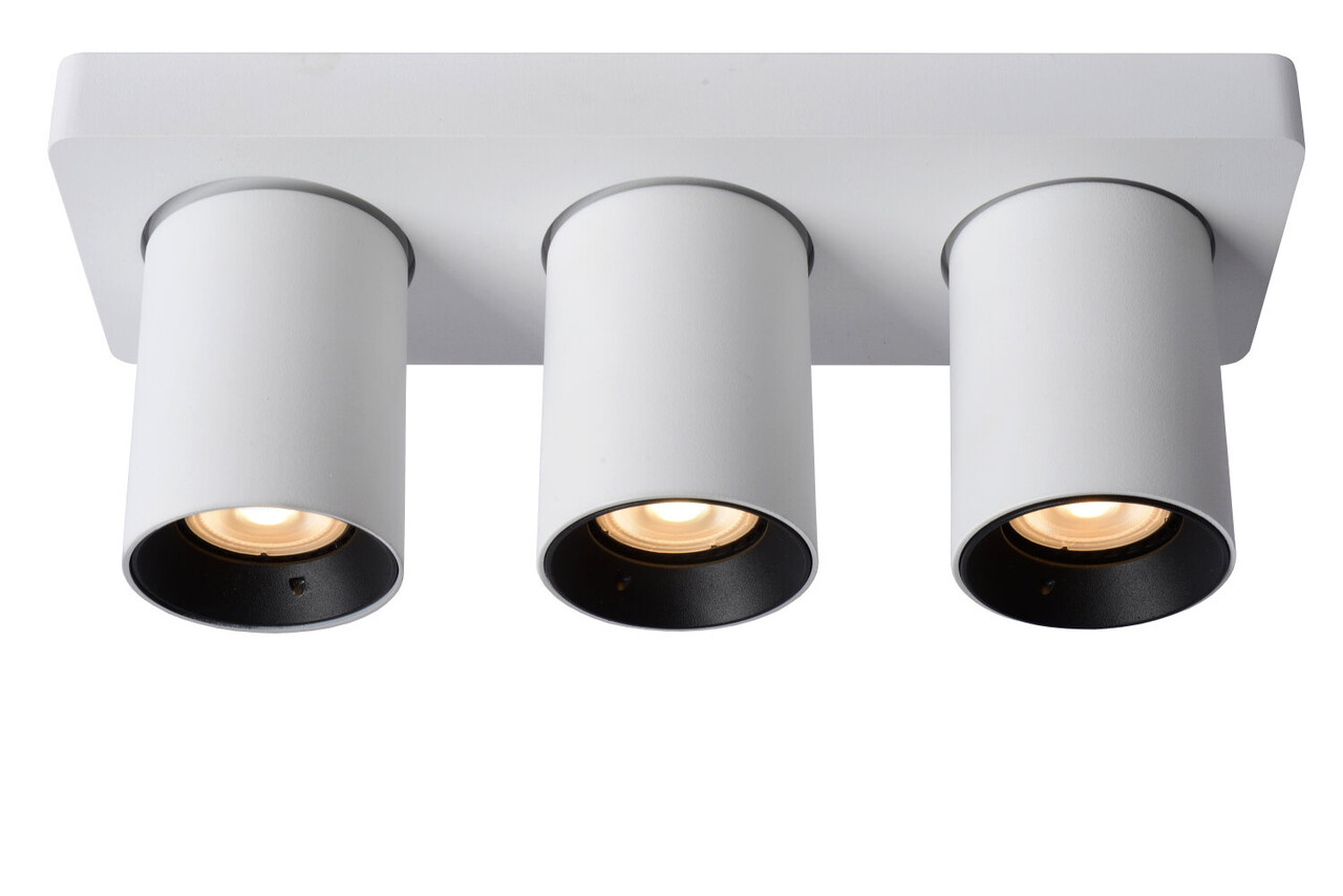 Lucide NIGEL - Plafondspot - LED Dim to warm - GU10 (MR16) - 3x5W 2200K/3000K - Wit
