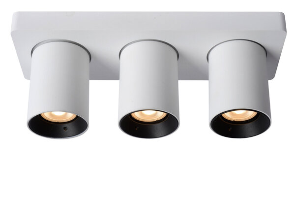 Lucide NIGEL - Plafondspot - LED Dim to warm - GU10 (MR16) - 3x5W 2200K/3000K - Wit