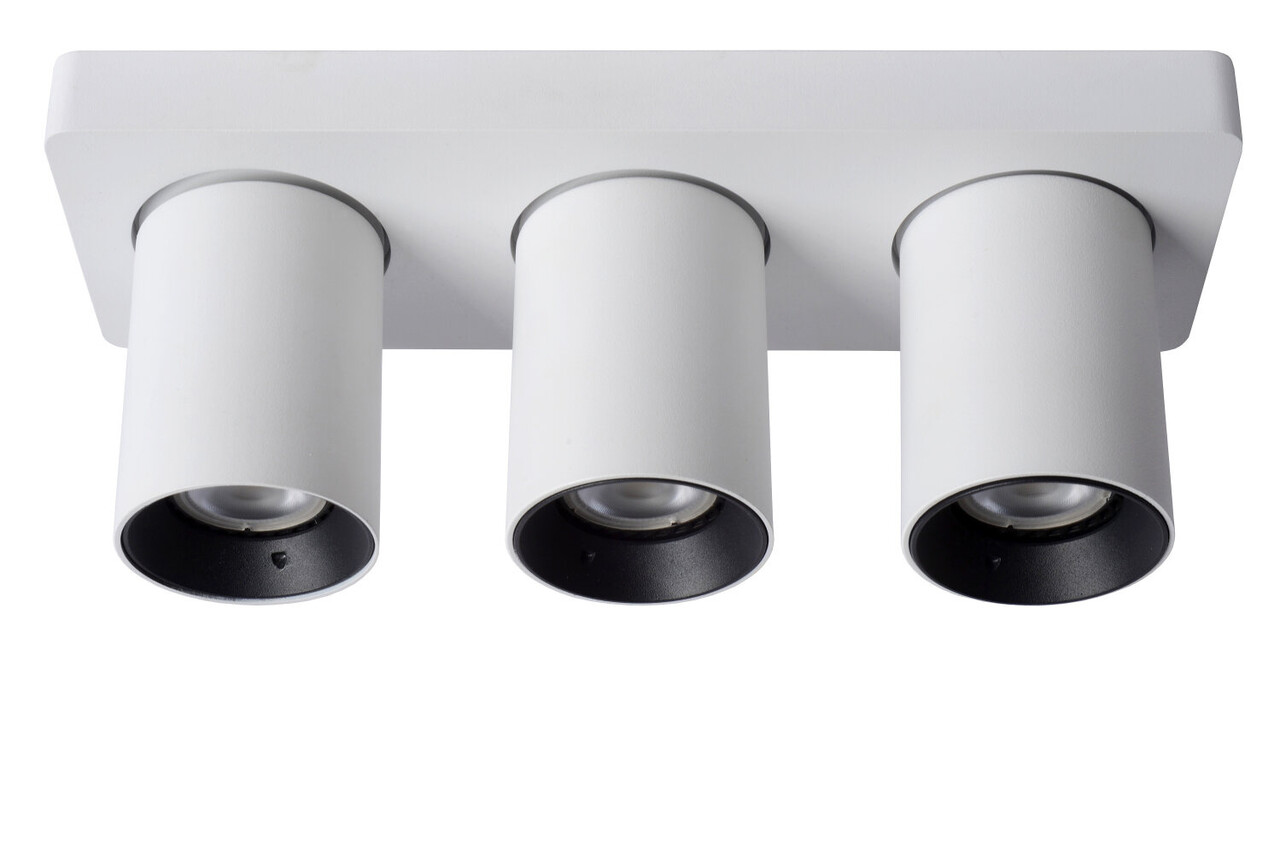 Lucide NIGEL - Plafondspot - LED Dim to warm - GU10 (MR16) - 3x5W 2200K/3000K - Wit