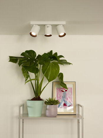 Lucide NIGEL - Plafondspot - LED Dim to warm - GU10 (MR16) - 3x5W 2200K/3000K - Wit