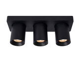 Lucide NIGEL - Plafondspot - LED Dim to warm - GU10 (MR16) - 3x5W 2200K/3000K - Zwart