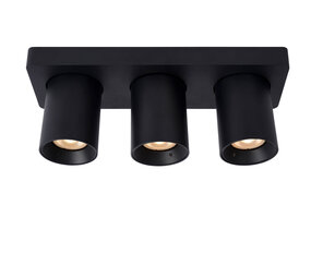 Lucide NIGEL - Plafondspot - LED Dim to warm - GU10 (MR16) - 3x5W 2200K/3000K - Zwart