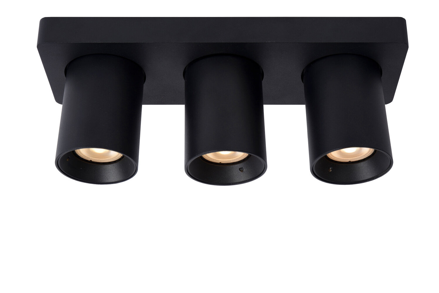 Lucide NIGEL - Plafondspot - LED Dim to warm - GU10 (MR16) - 3x5W 2200K/3000K - Zwart