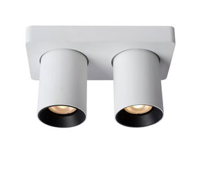 Lucide NIGEL - Plafondspot - LED Dim to warm - GU10 (MR16) - 2x5W 2200K/3000K - Wit Lucide NIGEL - Plafondspot - LED Dim to warm - GU10 (MR16) - 2x5W 2200K/3000K - Wit