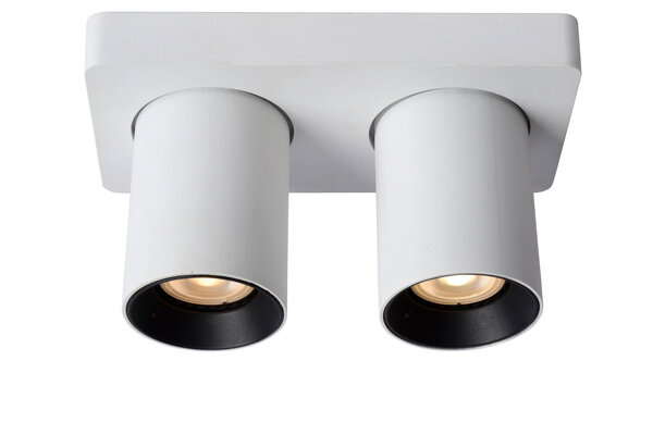 Lucide NIGEL - Plafondspot - LED Dim to warm - GU10 (MR16) - 2x5W 2200K/3000K - Wit