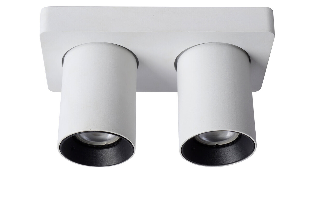 Lucide NIGEL - Plafondspot - LED Dim to warm - GU10 (MR16) - 2x5W 2200K/3000K - Wit