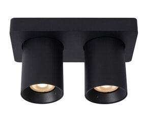 Lucide NIGEL - Plafondspot - LED Dim to warm - GU10 (MR16) - 2x5W 2200K/3000K - Zwart
