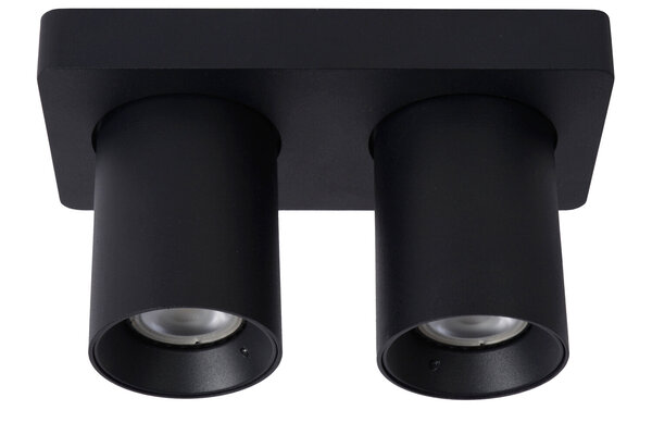 Lucide NIGEL - Plafondspot - LED Dim to warm - GU10 (MR16) - 2x5W 2200K/3000K - Zwart