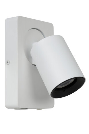 Lucide NIGEL - Bedlamp / Wandlamp - LED Dim to warm - CCT - GU10 (MR16) - 1x5W 2200K/3000K - Met USB oplaadpunt - Wit Lucide NIGEL - Bedlamp / Wandlamp - LED Dim to warm - CCT - GU10 (MR16) - 1x5W 2200K/3000K - Met USB oplaadpunt - Wit