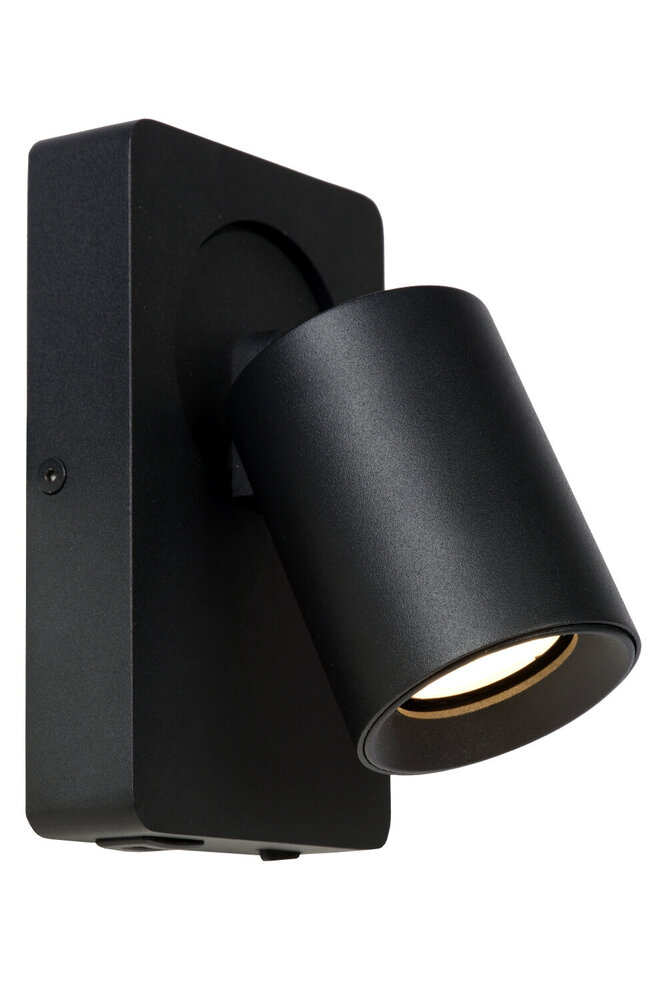 Lucide NIGEL - Bedlamp / Wandlamp - LED Dim to warm - CCT - GU10 (MR16) - 1x5W 2200K/3000K - Met USB oplaadpunt - Zwart Lucide NIGEL - Bedlamp / Wandlamp - LED Dim to warm - CCT - GU10 (MR16) - 1x5W 2200K/3000K - Met USB oplaadpunt - Zwart