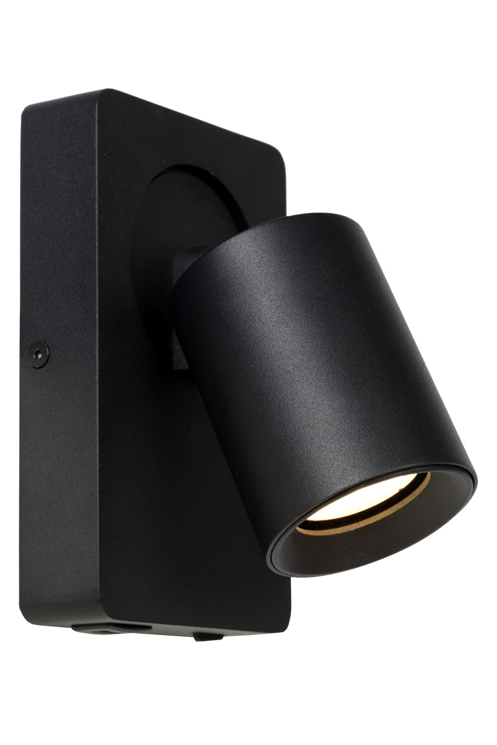 Lucide NIGEL - Bedlamp / Wandlamp - LED Dim to warm - CCT - GU10 (MR16) - 1x5W 2200K/3000K - Met USB oplaadpunt - Zwart