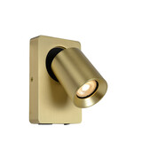 Lucide NIGEL - Bedlamp / Wandlamp - LED Dim to warm - GU10 (MR16) - 1x5W 2200K/3000K - Met USB oplaadpunt - Mat Goud / Messing Lucide NIGEL - Bedlamp / Wandlamp - LED Dim to warm - GU10 (MR16) - 1x5W 2200K/3000K - Met USB oplaadpunt - Mat Goud / Messing