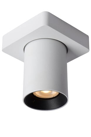 Lucide NIGEL - Plafondspot - LED Dim to warm - GU10 (MR16) - 1x5W 2200K/3000K - Wit Lucide NIGEL - Plafondspot - LED Dim to warm - GU10 (MR16) - 1x5W 2200K/3000K - Wit